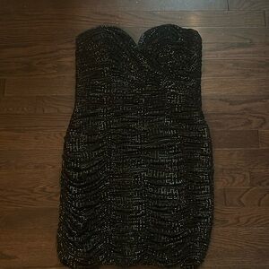 Black fitted mini dress